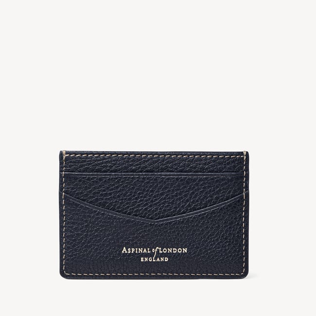 Hudson Slim Credit Card Holder Classic Navy Milled Pebble