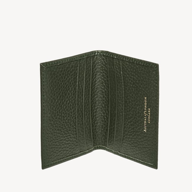 Double Fold Credit Card Holder Evergreen Pebble