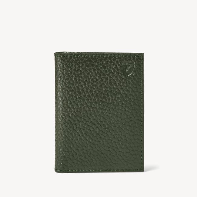 Double Fold Credit Card Holder Evergreen Pebble