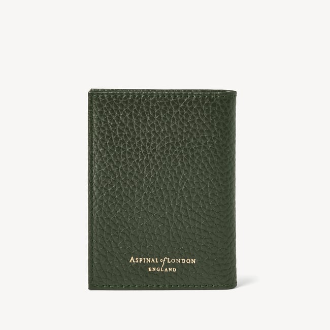 Double Fold Credit Card Holder Evergreen Pebble