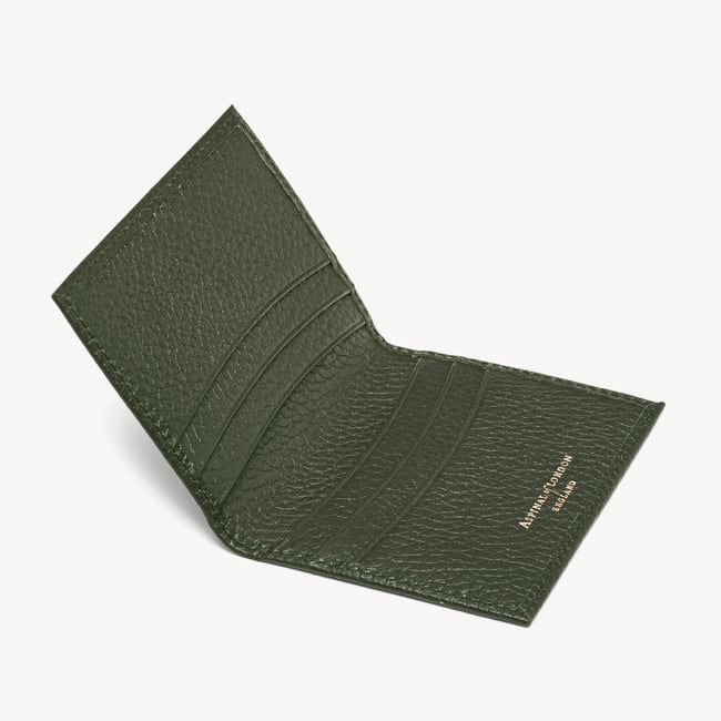 Double Fold Credit Card Holder Evergreen Pebble