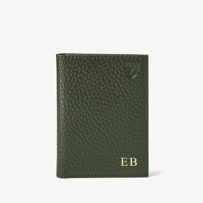 Double Fold Credit Card Holder Evergreen Pebble