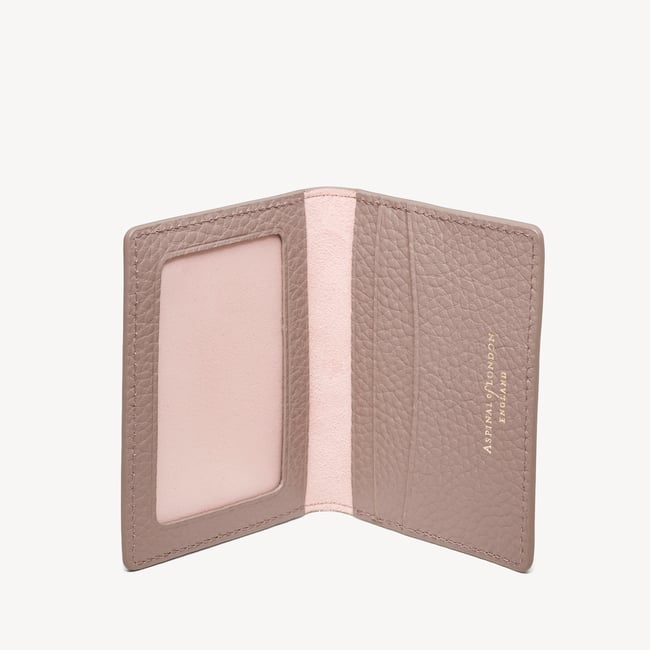 ID & Travel Card Case Soft Taupe Pebble