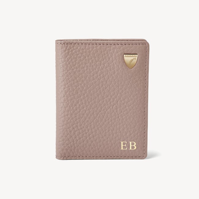 ID & Travel Card Case Soft Taupe Pebble