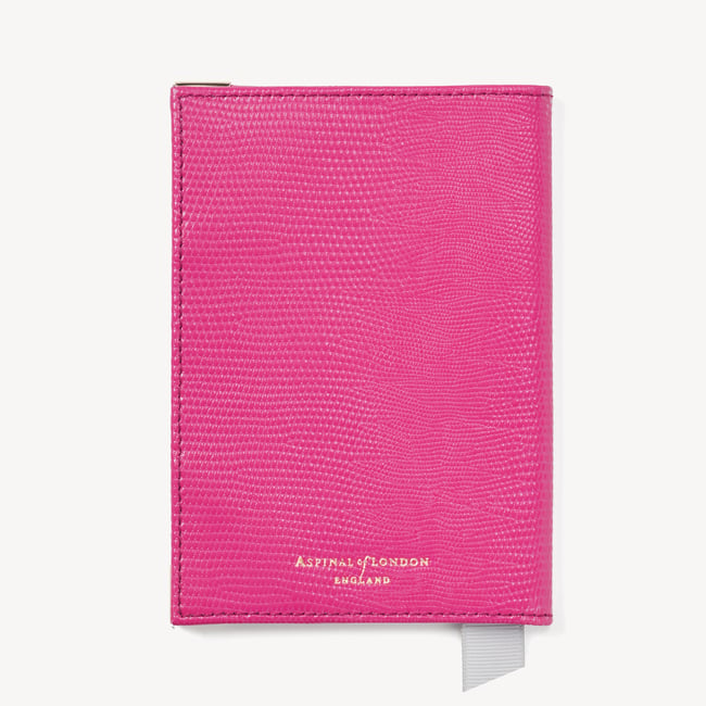 Passport Cover Penelope Pink Silk Lizard