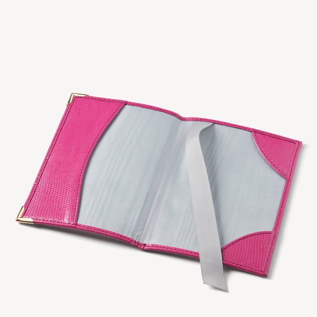 Passport Cover Penelope Pink Silk Lizard
