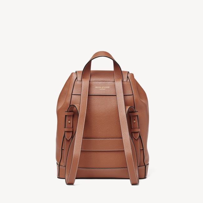 Hudson Small Backpack Tan Milled Pebble