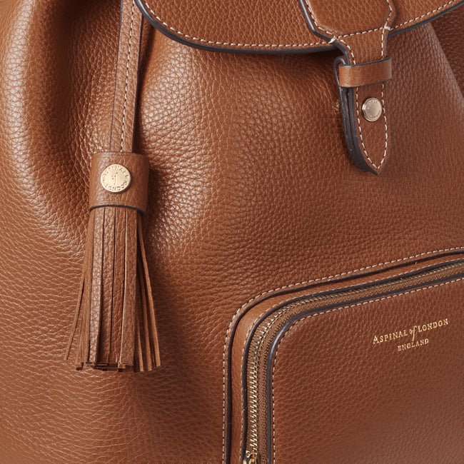 Hudson Small Backpack Tan Milled Pebble