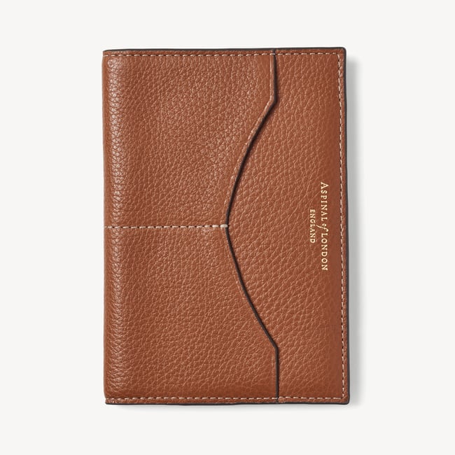 Hudson Passport Cover Tan Milled Pebble