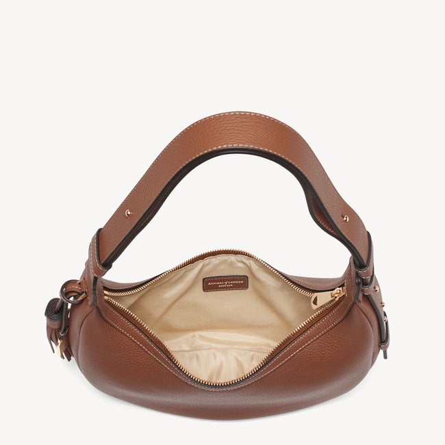 Soho Small Crescent Tan Milled Pebble