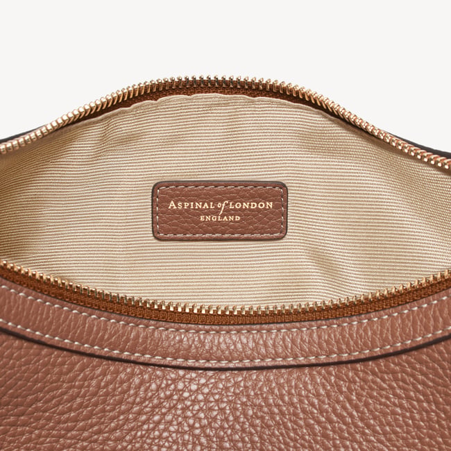 Soho Small Crescent Tan Milled Pebble