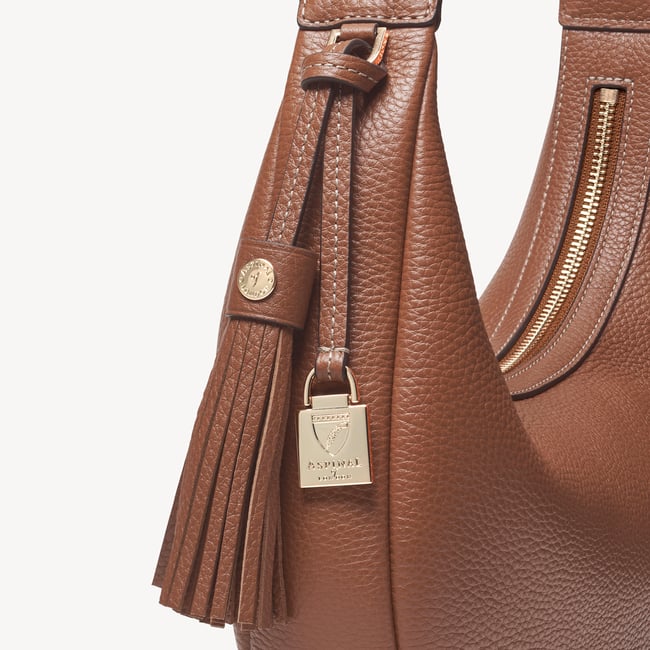 Soho Small Crescent Tan Milled Pebble
