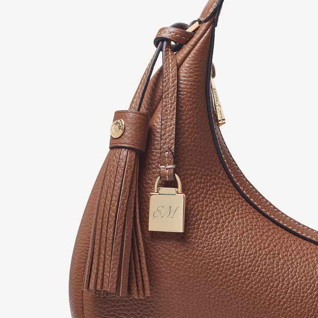 Soho Small Crescent Tan Milled Pebble