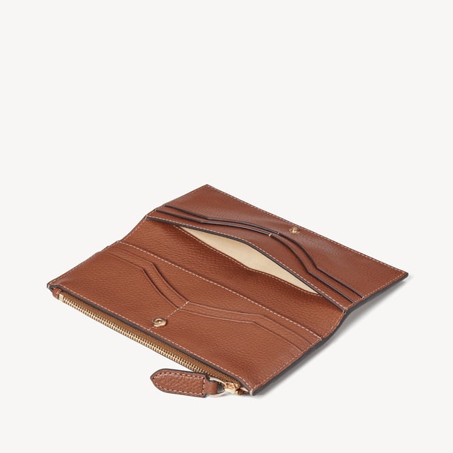 Large Hudson Wallet Tan Milled Pebble