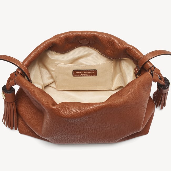 Soho Large Crossbody Pouch Tan Milled Pebble