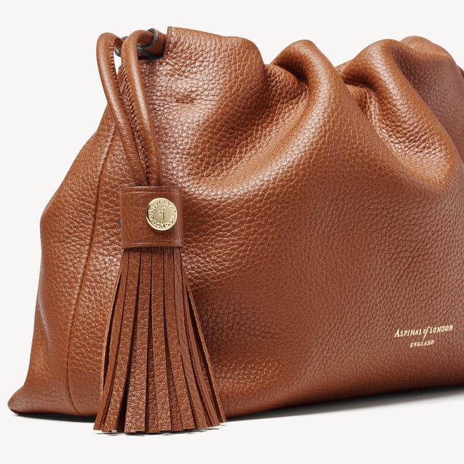 Soho Large Crossbody Pouch Tan Milled Pebble