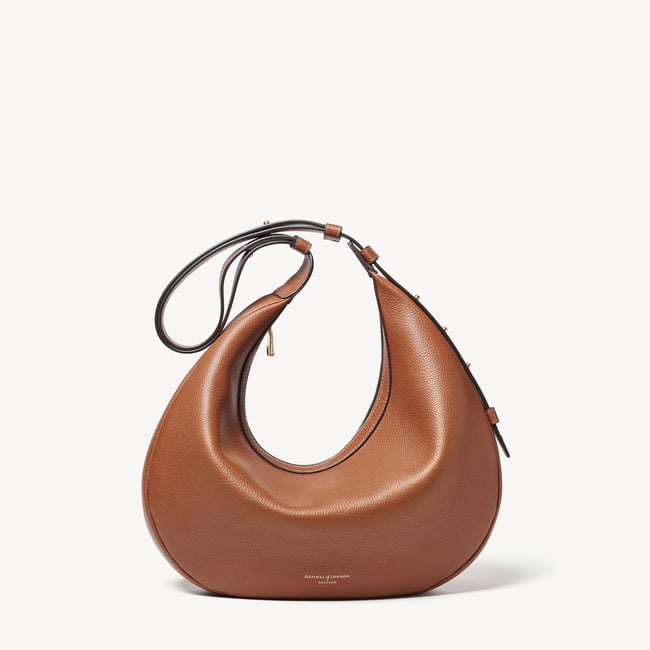 Soho Large Crescent Tan Milled Pebble