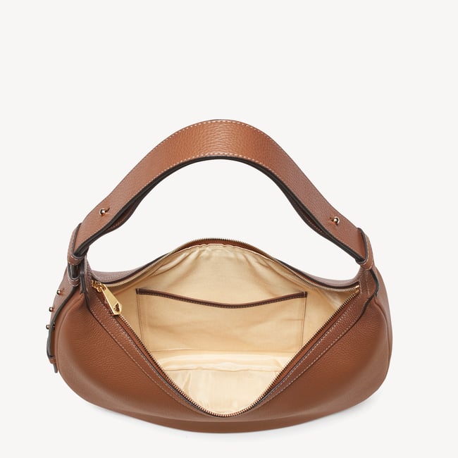 Soho Large Crescent Tan Milled Pebble