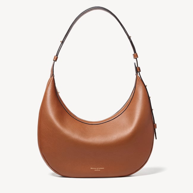 Soho Large Crescent Tan Milled Pebble
