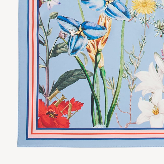 Aspinal Garden Silk Scarf Multi-Coloured Pure Silk
