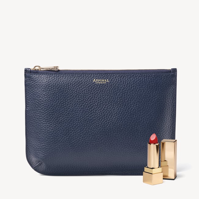 Large Ella Pouch Navy Pebble