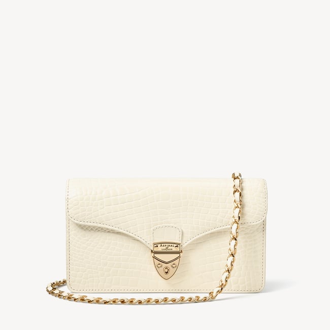 Mayfair®Clutch Ivory Patent Croc
