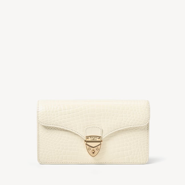 Mayfair®Clutch Ivory Patent Croc
