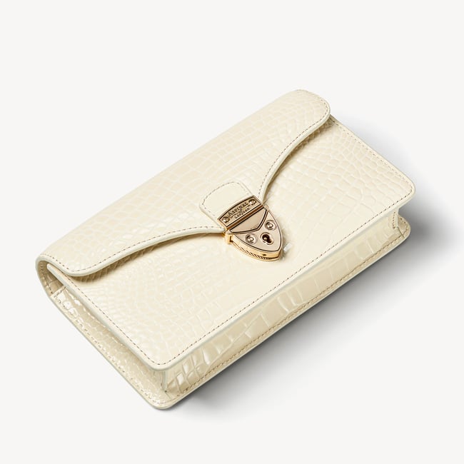 Mayfair®Clutch Ivory Patent Croc