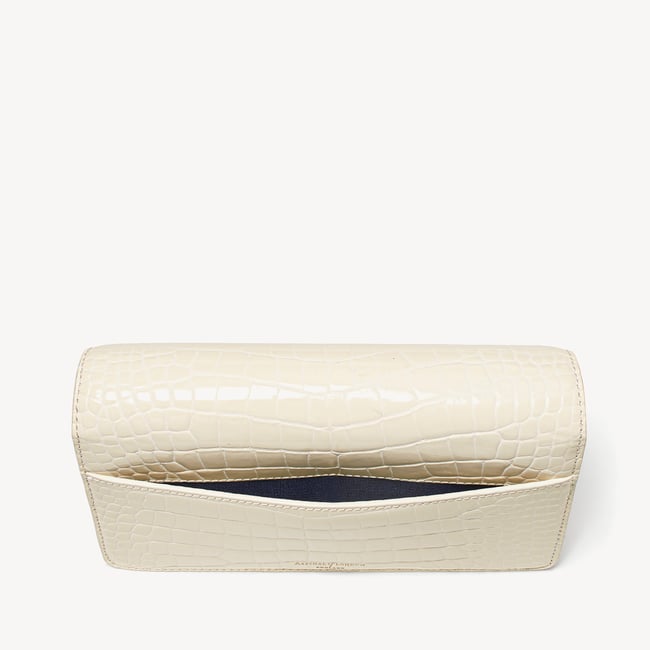 Mayfair®Clutch Ivory Patent Croc