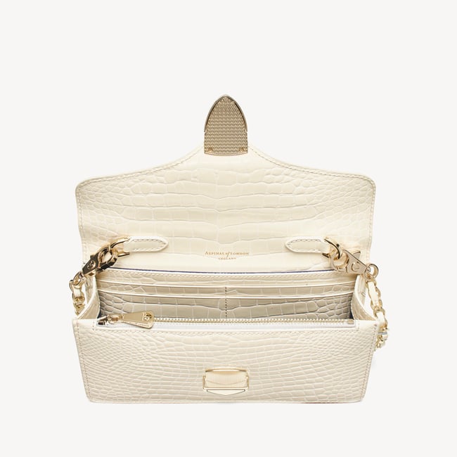 Mayfair®Clutch Ivory Patent Croc