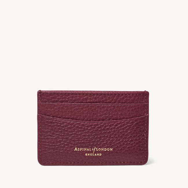 Slim Credit Card Holder Garnet Pebble