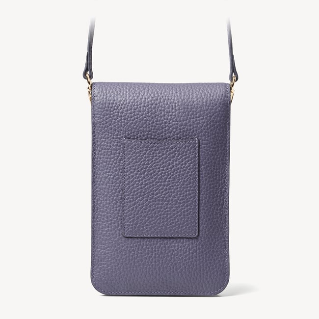 Duo Phone Crossbody Pouch Dusky Blue Pebble