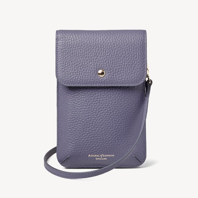 Duo Phone Crossbody Pouch Dusky Blue Pebble