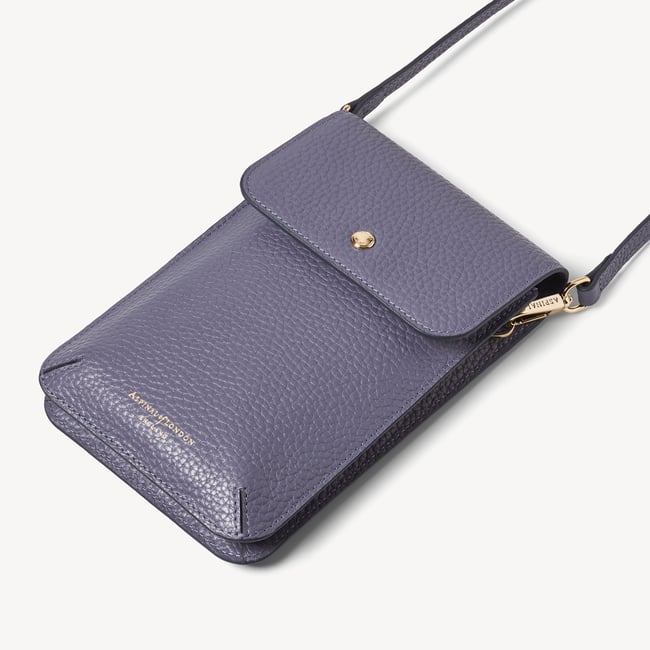 Duo Phone Crossbody Pouch Dusky Blue Pebble