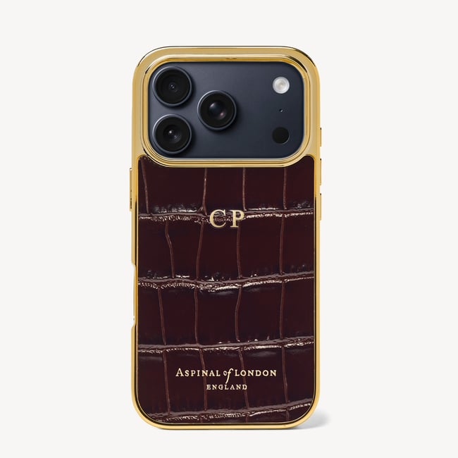 iPhone 18 Pro Case Deep Shine Amazon Brown Croc