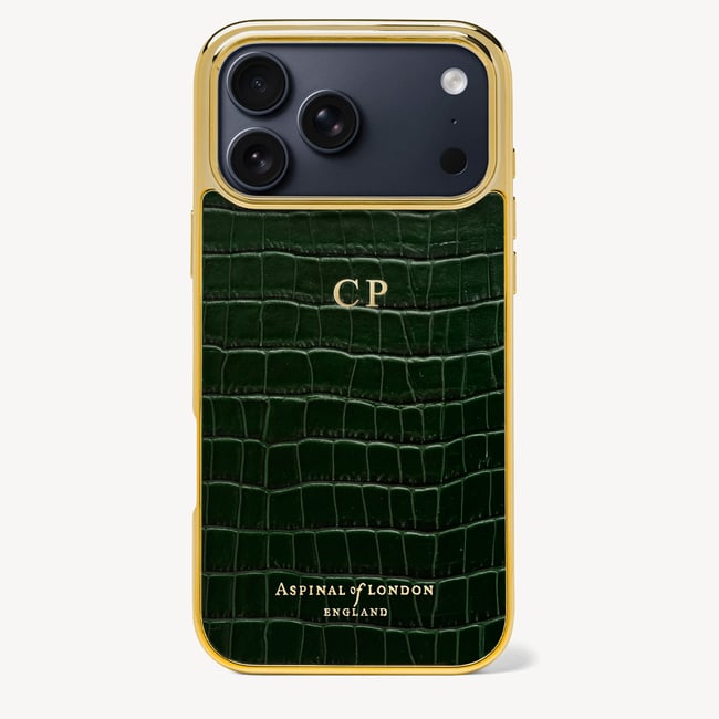 iPhone 18 Pro Max Case Deep Shine Evergreen Croc
