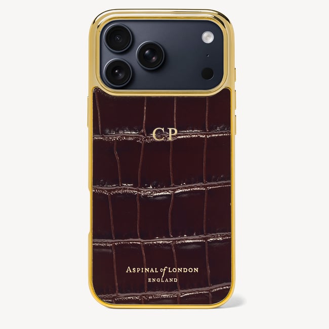 iPhone 18 Pro Max Case Deep Shine Amazon Brown Croc