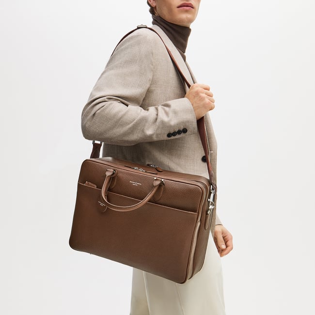 48 Hour Mount Street Travel Bag Tobacco Pebble