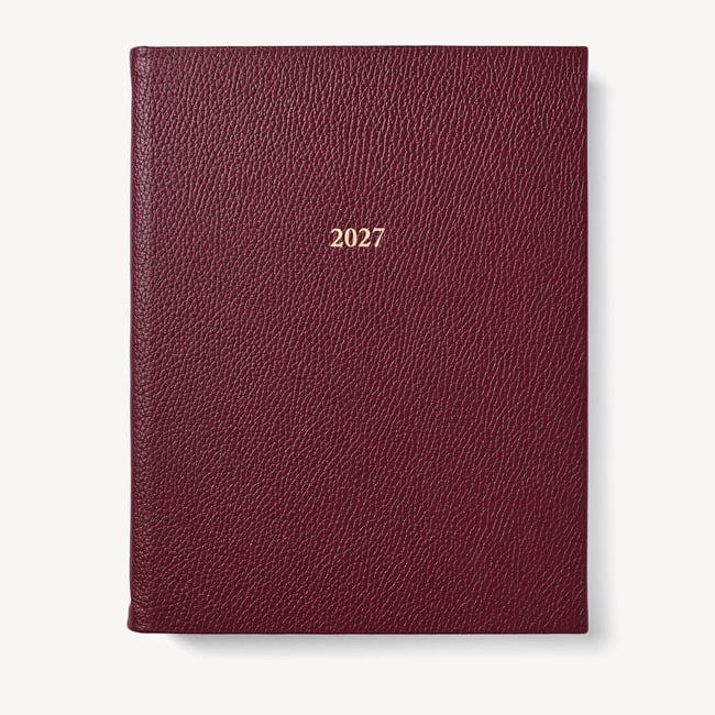 2027 A4 Day to Page Diary Garnet Pebble