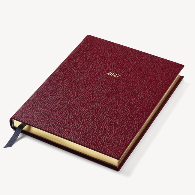 2027 A4 Day to Page Diary Garnet Pebble