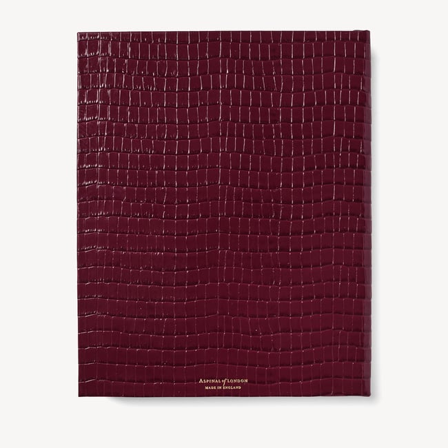 2027 A4 Week to View Diary Deep Shine Garnet Small Croc