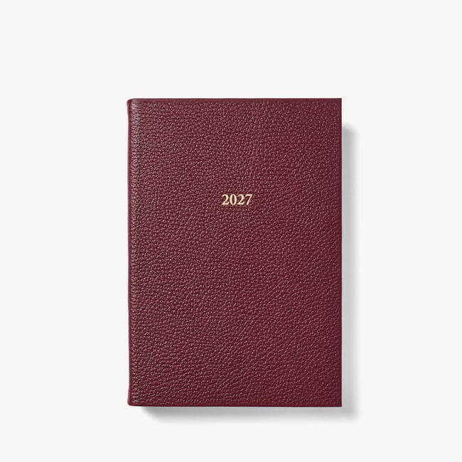 2027 A5 Day to Page Diary Garnet Pebble
