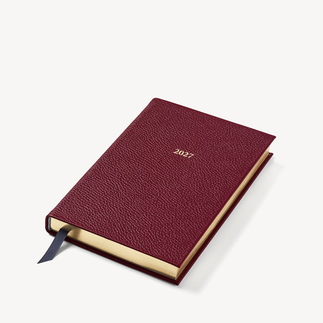 2027 A5 Day to Page Diary Garnet Pebble