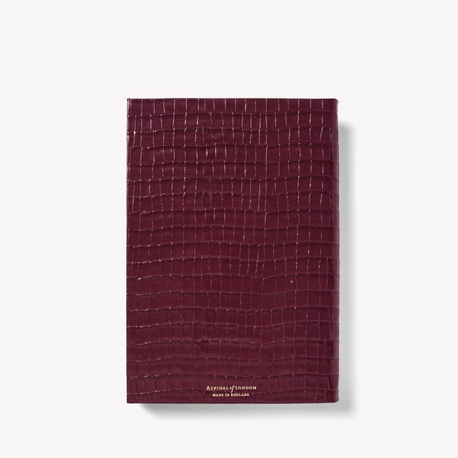 2027 A5 Day to Page Diary Deep Shine Garnet Small Croc
