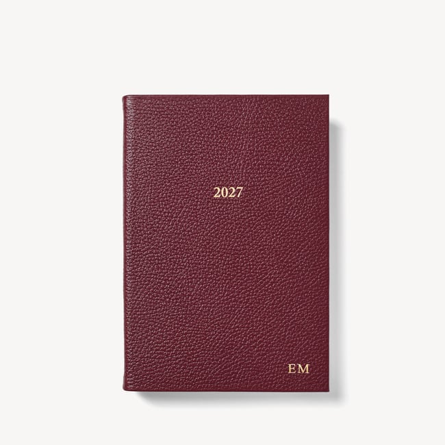 2027 A5 Day to Page Diary Garnet Pebble