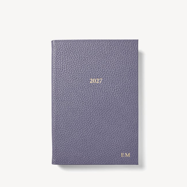 2027 A5 Day to Page Diary Dusky Blue Pebble