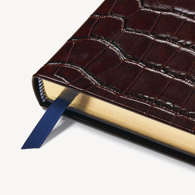 2027 A5 Day to Page Diary Deep Shine Amazon Brown Croc