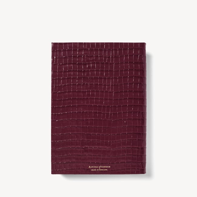 2027 A5 Week to View Diary Deep Shine Garnet Small Croc