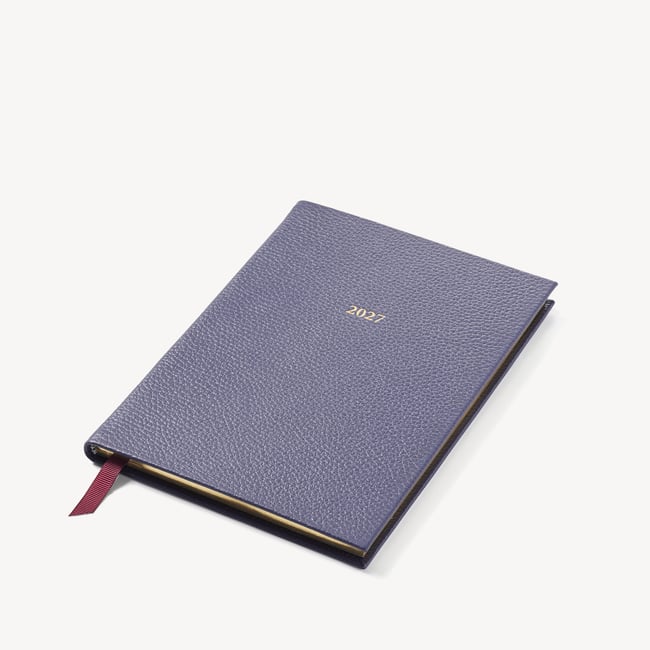 2027 A5 Week to View Diary Dusky Blue Pebble