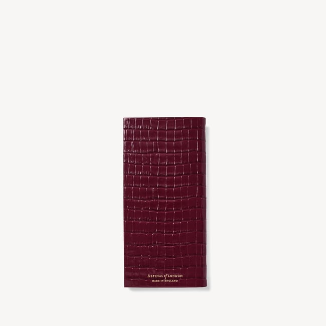 2027 Slim Pocket Diary Deep Shine Garnet Small Croc